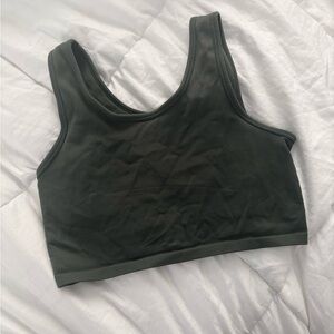 Aerie Dark Green Ribbed Bralette